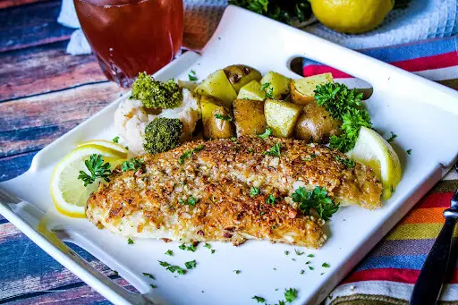 Almond-Crusted Tilapia with Asparagus Recipe (1)