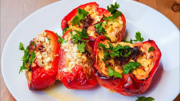 Cottage Cheese and Vegetable Stuffed Peppers Recipe